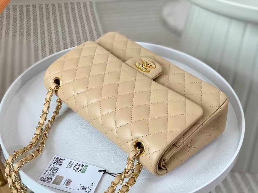 Chanel Cream Quilted Double Flap Chain Shoulder Bag - Picture 9 of 9